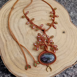 Yggdrasil – Collier arbre de vie en macramé et pierre naturelle | Ancrage, protection, énergie